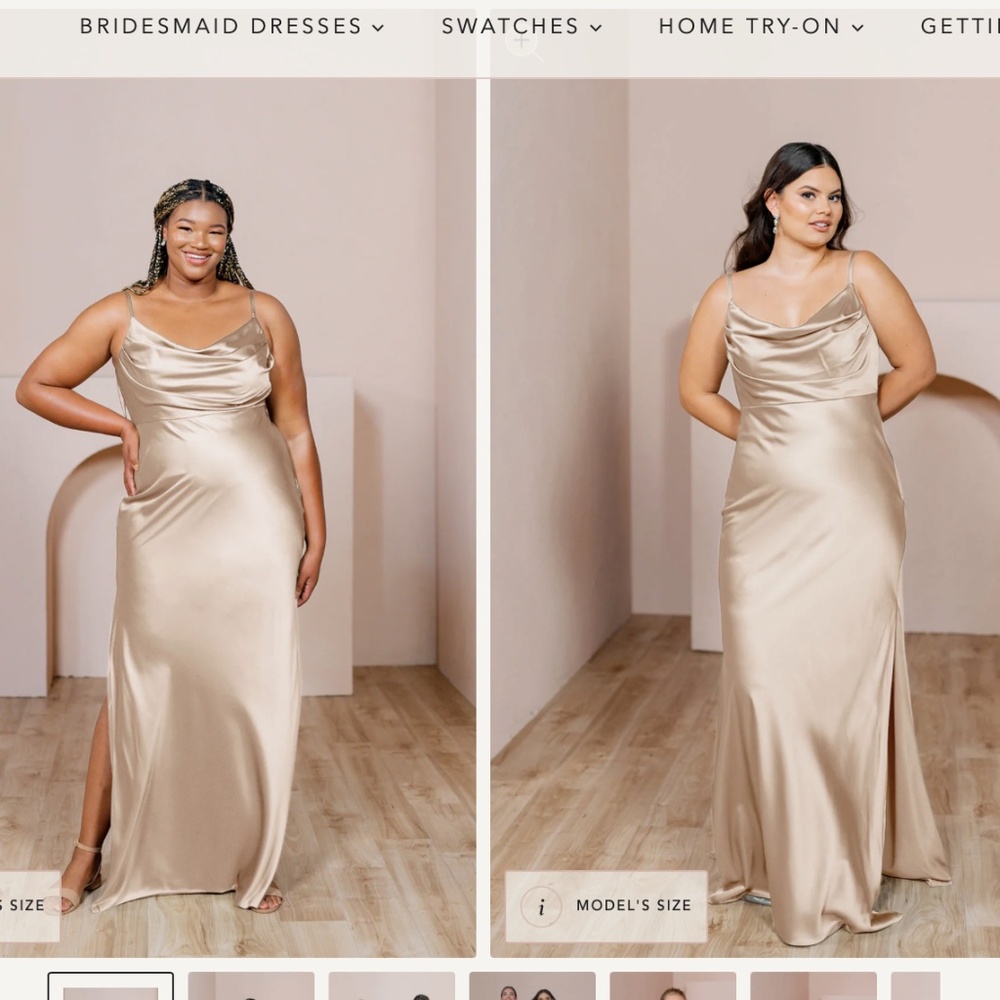 Revelry Skye Satin Gown Maxi Dress Size 10 Gold Champagne